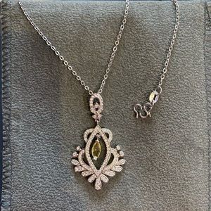 Sterling silver necklace with yellow stone